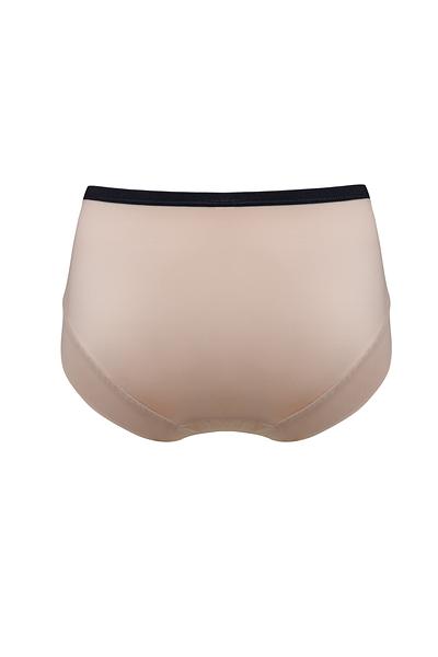 Zjawiskowe figi z wysokim stanem, przód ze wstawką z rózowej koronki, boki z beżowego tiulu, który zdobią czarne paseczki. Tył z beżowej mikrofibry, nogawki wykończone pdwójnym tiulem.
Skład surowcowy: 78% Poliamid, 12% Elastan, 5% Bawełna, 5% Poliester.
 
 