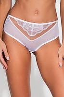 Figi są wykonane z delikatnych materiałów, idealnych dla kobiecej elegancji i komfortu. Tył całego modelu jest ozdobiony koronką, dodając mu delikatny i kuszący wygląd. Koronkowe zdobienia nadają mu subtelnego uroku i elegancji, sprawiając, że nosząca je kobieta czuje się wyjątkowo i pewnie.
Przód  wykonany jest z tiulu, co dodaje im lekkości i delikatności. Górna część przodu ma wstawkę z koronki, co podkreśla ich wyjątkowy design i dodaje im subtelności. Płaskie wykończenie sprawia, że są one dyskretne pod ubraniem, jednocześnie zapewniając wygodę noszenia.
Skład surowcowy: 78% Poliamid, 12% Elastan, 5% Poliester, 5% Bawełna.

 