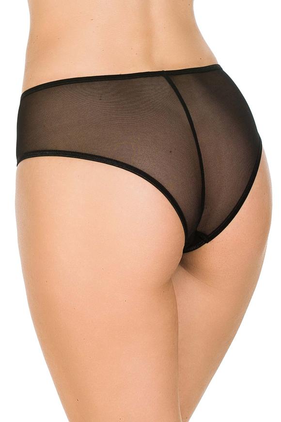 Figi o kroju brazylian, wykonane z delikatnego tiulu, przód z koronki.
Tył z pionowym szwem, który zwiększ komfort noszenia.
Skład surowcowy: 78% Poliamid, 12% Elastan, 5% Poliester, 5% Bawełna
 
 