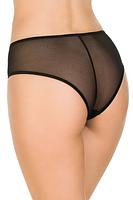 Figi o kroju brazylian, wykonane z delikatnego tiulu, przód z koronki.
Tył z pionowym szwem, który zwiększ komfort noszenia.
Skład surowcowy: 78% Poliamid, 12% Elastan, 5% Poliester, 5% Bawełna
 
 