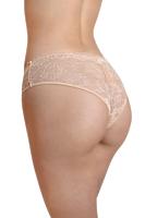 Figi idealne na lato!
Figi typu brazyliany wykonane w całości z delikatnej koronki.
Tył wysoko wycięty, płaskie gumki, bawełniany klin.
Skład surowcowy: 78%Poliamid 12%Elastan, 5% Poliester, 5% Bawełna
 