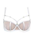 Biustonosz miękki o kroju balkonetki, miseczki wykonane z siatki, satynowe lamówki przykrywają pionowe cięcia.
Konstrukcja doskonale wyeksponuje biust a ozdobne paseczki pięknie ozdobią dekolt, ozdobne paseczki w dekolcie odpinają się
Skład surowcowy: 85% Poliamid, 10% Elastan, 5% Poliester