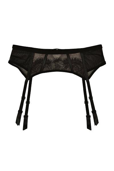 Pas do pończoch
Pas nie posiada zapiecia, wkładany jest jak figi, zapięcia do pończoch na metalowe haczyki
Skład surowcowy:
78%Poliamid, 12%Elastan, 5%Pliester, 5%Bawełna