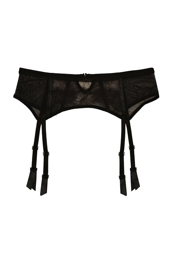 Pas do pończoch
Pas nie posiada zapiecia, wkładany jest jak figi, zapięcia do pończoch na metalowe haczyki
Skład surowcowy:
78%Poliamid, 12%Elastan, 5%Pliester, 5%Bawełna