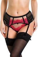 Pas do pończoch
Pas nie posiada zapiecia, wkładany jest jak figi, zapięcia do pończoch na metalowe haczyki
Skład surowcowy:
78%Poliamid, 12%Elastan, 5%Pliester, 5%Bawełna