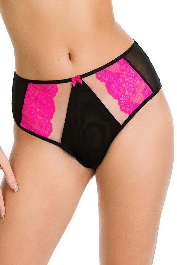 Figi pełne Fluo stanowią komplet do biustonosza o tej samej nazwie. Figi wykonane są z tiulu ,który wypełnia cały tył majtek oraz tiulu i koronki ,która zdobi przód majtek.
Skład: 78% Poliamid, 12% Elastan, 5% Poliester, 5% Bawełna