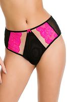 Figi pełne Fluo stanowią komplet do biustonosza o tej samej nazwie. Figi wykonane są z tiulu ,który wypełnia cały tył majtek oraz tiulu i koronki ,która zdobi przód majtek.
Skład: 78% Poliamid, 12% Elastan, 5% Poliester, 5% Bawełna