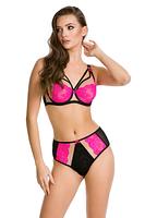 Figi pełne Fluo stanowią komplet do biustonosza o tej samej nazwie. Figi wykonane są z tiulu ,który wypełnia cały tył majtek oraz tiulu i koronki ,która zdobi przód majtek.
Skład: 78% Poliamid, 12% Elastan, 5% Poliester, 5% Bawełna