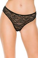 Koronkowe figi wyżej wycięte na biodrach.
Cołość wykonana z miękkiej elastycznej koronki.
Skład surowcowy: 78% Poliamid, 12% Elastan, 5% Poliester, 5% Bawełna
 