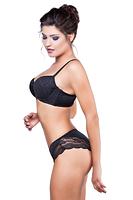 Figi pełne z mikrofibry, tył z koronki.Skład:91%POLIAMID,5%BAWEŁNA,4%ELASTAN