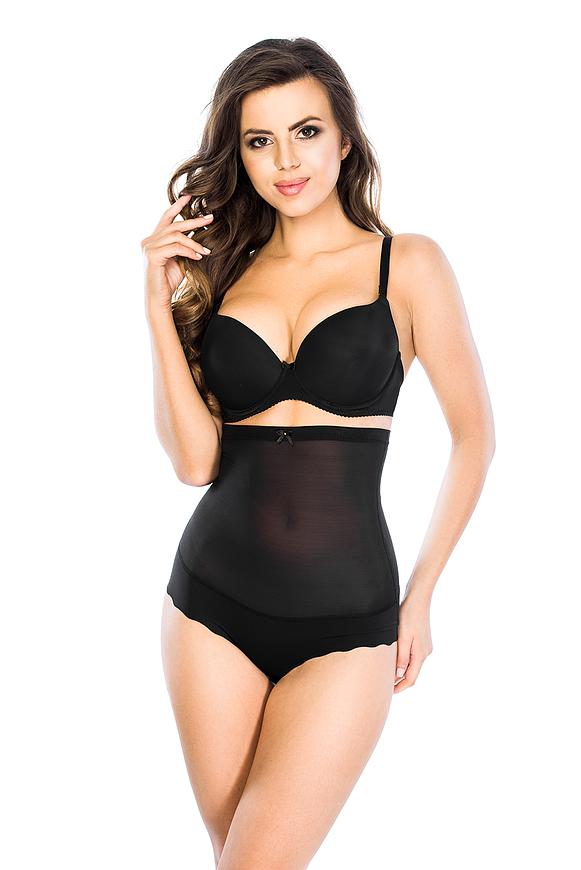 Figi modelujące, funkcjonalne, typu „wysoka talia”. Wykonane z najnowocześniejszych dzianin. Góra fig wykończona delikatną obszywką z paskiem silikonowym , dzięki czemu bielizna zawsze pozostaje na swoim miejscu. U dołu zastosowano wygodne i funkcjonalne zapięcie na haftki. 
Skład surowcowy: 82%Poliamid 18%Elastan