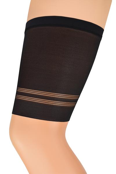 Komfortowe opaski przeciw otarciom ud. - zapewniają komfort i ochronę najbardziej newralgicznych miejsc , - nie rolują się, - nie przesuwają się (góra zakończona silikonem), - nie odznaczają się - „invisible effect”, - nie pilingują się, - nie zaciągają się, - nie ma efektu tzw. „oczka”, - wygładzają i wysmuklają uda. Koniec z otarciami i brakiem komfortu!!!! Skład : 58% poliamid, 42% elastan Tabelka rozmiarów: ROZMIAR OBWÓD UDA W CM. 1 56-60 2 61-65 3 66-70 4 71-75 5 76-80 6 81-85 7 86-90