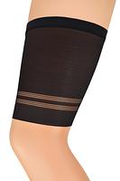 Komfortowe opaski przeciw otarciom ud. - zapewniają komfort i ochronę najbardziej newralgicznych miejsc , - nie rolują się, - nie przesuwają się (góra zakończona silikonem), - nie odznaczają się - „invisible effect”, - nie pilingują się, - nie zaciągają się, - nie ma efektu tzw. „oczka”, - wygładzają i wysmuklają uda. Koniec z otarciami i brakiem komfortu!!!! Skład : 58% poliamid, 42% elastan Tabelka rozmiarów: ROZMIAR OBWÓD UDA W CM. 1 56-60 2 61-65 3 66-70 4 71-75 5 76-80 6 81-85 7 86-90