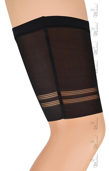 Komfortowe opaski przeciw otarciom ud. - zapewniają komfort i ochronę najbardziej newralgicznych miejsc , - nie rolują się, - nie przesuwają się (góra zakończona silikonem), - nie odznaczają się - „invisible effect”, - nie pilingują się, - nie zaciągają się, - nie ma efektu tzw. „oczka”, - wygładzają i wysmuklają uda. Koniec z otarciami i brakiem komfortu!!!! Skład : 58% poliamid, 42% elastan Tabelka rozmiarów: ROZMIAR OBWÓD UDA W CM. 1 56-60 2 61-65 3 66-70 4 71-75 5 76-80 6 81-85 7 86-90