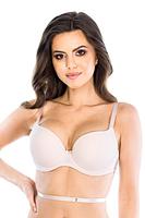 Biustonosz wielofunkcyjny. Krzyżowany na plecach i zapinany na brzuchu do kreacji z głębokim dekoltem z tyłu. Ramiączka można przepinać według upodobań, w zależności od potrzeby, co czyni ten model wysoko uniwersalnym. Biustonosz z profilowanymi miseczkami ze stałym push-upem.
Rozmiar 75A odpowiada miseczce 70B i 65C obwód jest regulowany od 65 do 80.
Rozmiar 75B odpowiada miseczce 70C i 65D obwód jest regulowany od 65 do 80.
Rozmiar 75C odpowiada miseczce 70D i 65E obwód jest regulowany od 65 do 80.
Rozmiar 75D odpowiada miseczce 70E i 65F obwód jest regulowany od 65 do 80.
Rozmiar 75E odpowiada miseczce 70F i 65G obwód jest regulowany od 65 do 80.