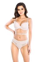 Biustonosz wielofunkcyjny. Krzyżowany na plecach i zapinany na brzuchu do kreacji z głębokim dekoltem z tyłu. Ramiączka można przepinać według upodobań, w zależności od potrzeby, co czyni ten model wysoko uniwersalnym. Biustonosz z profilowanymi miseczkami ze stałym push-upem.
Rozmiar 75A odpowiada miseczce 70B i 65C obwód jest regulowany od 65 do 80.
Rozmiar 75B odpowiada miseczce 70C i 65D obwód jest regulowany od 65 do 80.
Rozmiar 75C odpowiada miseczce 70D i 65E obwód jest regulowany od 65 do 80.
Rozmiar 75D odpowiada miseczce 70E i 65F obwód jest regulowany od 65 do 80.
Rozmiar 75E odpowiada miseczce 70F i 65G obwód jest regulowany od 65 do 80.