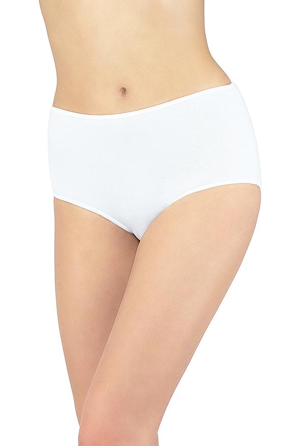 Figi damskie typu classic - bikini, z bawełny i elastanu 5%. Obszyte płaską, nieodznaczającą się pod ubraniem gumką.