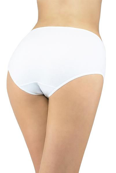 Figi damskie typu classic - bikini, z bawełny i elastanu 5%. Obszyte płaską, nieodznaczającą się pod ubraniem gumką.