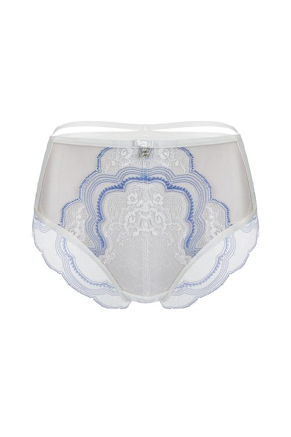 Biustonosz miękki o kroju balkonetki, miseczki z delikatnej siatki ozdobionej delikatną koronką z błękitną nitką.
Dekolt zdobią paseczki z regulacją, konstrukcja unosząca i zbierająca biust do środka.
Konstrukcja MS5 DELICE
Skład: 85% Poliamid, 10% Elastan, 5% Poliester.