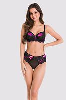 Figi pełne wykonane z tiulu, boki i tył z koronki, z neonowym motywem
Skład: 78% Poliamid, 5% Poliester, 12% Elastan, 5% Bawełna
 