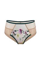 Zmysłowe figi z wyciętym tyłem wykonanym z beżowej delikatnej siatki.
Przód zdobi koronka z kwiatowym motywem, boczki i tył z podwójnego tiulu, taśmy w kolorze szmaragdowym.
Skład: 78% Poliamid,12% Elastan, 5% Poliester, 5% Bawełna


 