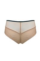 Zmysłowe figi z wyciętym tyłem wykonanym z beżowej delikatnej siatki.
Przód zdobi koronka z kwiatowym motywem, boczki i tył z podwójnego tiulu, taśmy w kolorze szmaragdowym.
Skład: 78% Poliamid,12% Elastan, 5% Poliester, 5% Bawełna


 