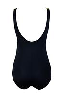 Kostium kąpielowy jednoczęściowy z usztywnionym miseczkami, pod biustem gumka, dekolt zabudowany.
Przód wykonany z wzorzystej mikrofibry, tył i dół cały gładki w kolorze czarnym.
Konstrukcja z marszczenien w okolicy talii ukryje niedoskonałości i zapewni elegancki look zarówno na plaży jak i na basenie!
Skład surowcowy: 80% Poliamid, 20% Elastan

 