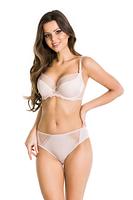 Biustonosz półusztywniony, dolna część miski z pianki pokrytej miękką mikrofibrą, góra z tiulu zakończonego pakiem koronki. Wnętrze miseczek z bawełny. Boczki z mocnej siatki ze wstawką z koronki, brak bocznej fiszbiny. Ramiączka regulowane, nie odpinane.
Konstrukcja na średnie i duże biusty-zapewni maksymalne podtrzymanie i komfort użytkowania.
SKŁAD: 88% Poliamid, 8% Bawełna, 4% Elastan