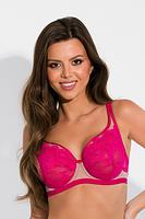 Fiesta to biustonosz typu plunge z delikatnie obniżonym mostkiem oraz mocniej zabudowaną, dość głęboką miską.
Biustonosz został wykonany z beżowej siatki pokrytej wysokiej jakości koronką o bardzo intensywnym różowym kolorze.
Konstrukcja MS3 COSMO.
Skład: 85% Poliamid, 10% Elastan, 5% Poliester

 