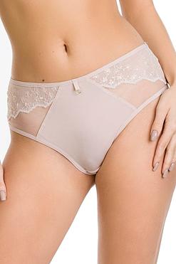 Figi Mediolano Fiori 19157 – Beżowa elegancja z kwiatowym haftem