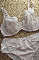 Figi pełne Fiori wykonane są z wysokiej jakości tiulu, microfibry i haftu.
Przód fig to miękka i przyjemna w dotyku microfibra. Boki ozdonione haftem w delikatne kremowo beżowe kwiatuszki.
Tył wykonany z podwójnie złożonego  tiulu nie odznacza się pod obcisłymi ubraniami. W górnej części znajduje się microfibra z naszytym kwiatowym haftem.
Całość tworzy niebanalną kompozycję na każdą okazję i udowadnia, że beżowa bielizna nie musi być nudna.
 
Skład: 78% Poliamid, 5% Poliester, 12% Elastan, 5% Bawełna