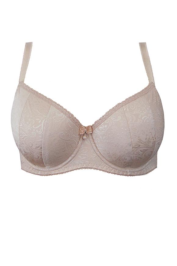 Elegancka balkonetka wykonana z dzianiny. Konstrukcja oparta na dwóch pionowych cięciach, zapewnia uzyskanie efektu głębokiego dekoltu oraz znaczącego uniesienia piersi. Całość biustonosza usztywniana pianką wykończoną bawełną. Ramiączka regulowane, nieodpinane.
SKŁAD: 88% POLIAMID, 8% BAWEŁNA, 4% ELASTAN
 