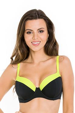 Biustonosz kąpielowy Mediolano Ibiza – Klasyczna czerń z energetycznym żółtym akcentem