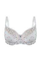 Biustonosz miękki, konstrukcja wzbogacona o boczną część idealnie zbierającą piersi ku sobie. Dolna miska wykonana z delikatnego plenu góra z haftu z tym samym motywem.
Boki wykonane z grubej dzianiny. Pionowe fiszbiny boczne. Bawet zdobi haft. Ramiączka regulowane, nie odpinane.
Konstrukcja na średnie i duże biusty-zapewni maksymalne podtrzymanie i komfort użytkowania.
Konstrukcja MS7-soft side support
Skład: 85% Poliamid, 10% Elastan, 5% Poliester
 