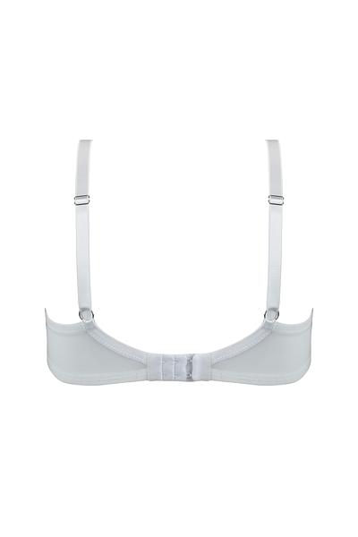 Biustonosz miękki, konstrukcja wzbogacona o boczną część idealnie zbierającą piersi ku sobie. Dolna miska wykonana z delikatnego plenu góra z haftu z tym samym motywem.
Boki wykonane z grubej dzianiny. Pionowe fiszbiny boczne. Bawet zdobi haft. Ramiączka regulowane, nie odpinane.
Konstrukcja na średnie i duże biusty-zapewni maksymalne podtrzymanie i komfort użytkowania.
Konstrukcja MS7-soft side support
Skład: 85% Poliamid, 10% Elastan, 5% Poliester
 