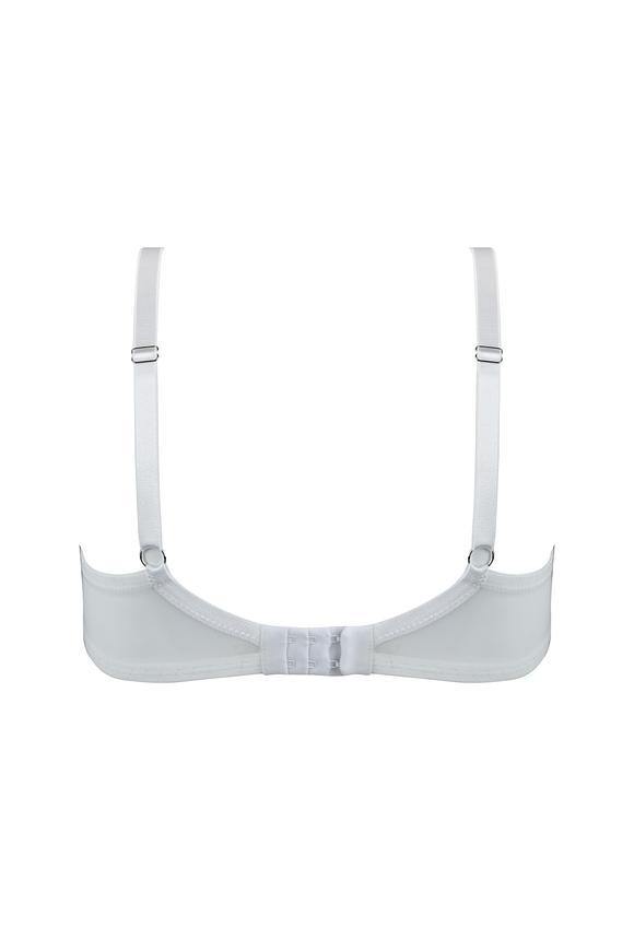 Biustonosz miękki, konstrukcja wzbogacona o boczną część idealnie zbierającą piersi ku sobie. Dolna miska wykonana z delikatnego plenu góra z haftu z tym samym motywem.
Boki wykonane z grubej dzianiny. Pionowe fiszbiny boczne. Bawet zdobi haft. Ramiączka regulowane, nie odpinane.
Konstrukcja na średnie i duże biusty-zapewni maksymalne podtrzymanie i komfort użytkowania.
Konstrukcja MS7-soft side support
Skład: 85% Poliamid, 10% Elastan, 5% Poliester
 