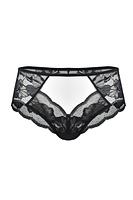 Figi wykonane z delikatnych materiałów, idealnych dla kobiecej elegancji i komfortu. Tył całego modelu jest ozdobiony koronką, dodając mu delikatny i kuszący wygląd. Koronkowe zdobienia nadają mu subtelnego uroku i elegancji, sprawiając, że nosząca je kobieta czuje się wyjątkowo i pewnie.
Przód  wykonany jest z tiulu, co dodaje im lekkości i delikatności. Boki i tył z koronki. Płaskie wykończenie sprawia, że są one dyskretne pod ubraniem, jednocześnie zapewniając wygodę noszenia.
Skład surowcowy: 78% Poliamid, 12% Elastan, 5% Poliester, 5% Bawełna.