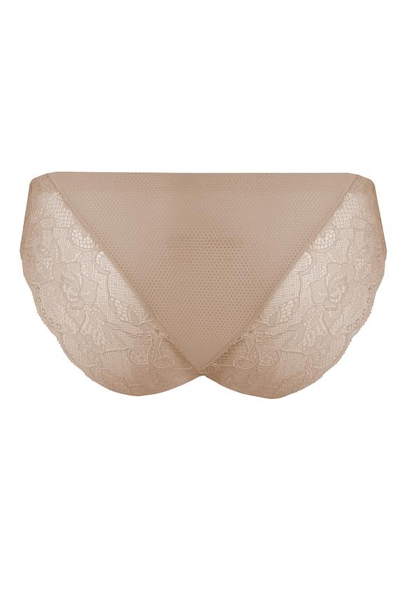 Klasyczne figi damskie z delikatnej, perforowanej mikrofibry, cienkie i delikatne wykończenie, tył ozdobiony koronką
Skład surowcowy: 85% Poliamid, 15% Elastan