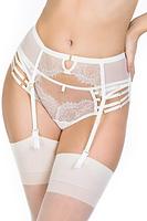 Pas do pończoch
Pas nie posiada zapiecia, wkładany jest jak figi, zapięcia do pończoch na metalowe haczyki
Skład surowcowy:
78%Poliamid, 12%Elastan, 5%Pliester, 5%Bawełna