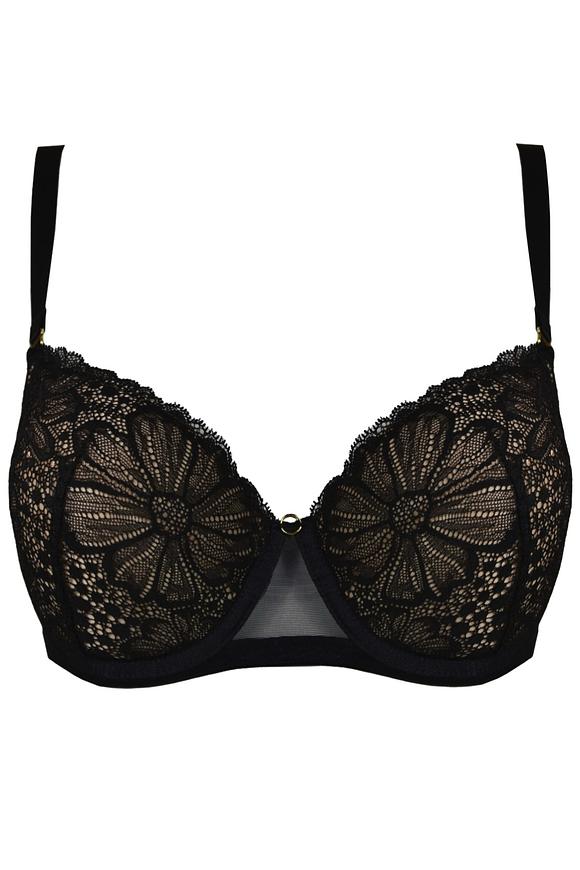 Biustonosz Julia Full Cup 19230 Black Mediolano to elegancka bielizna zaprojektowana z myślą o kobietach z średnim biustem, które cenią komfort i wyjątkowy styl. Miseczki typu full cup wykonane zostały z beżowej pianki pokrytej finezyjną, czarną koronką o kwiatowym wzorze. Dzięki wyjmowanym wkładkom push-up możesz sama zdecydować, jak mocny efekt uniesienia i modelowania biustu chcesz uzyskać. Wyższy mostek oraz dobrze przemyślana konstrukcja zapewniają doskonałą stabilizację. Obwód z elastycznej siateczki i koronki, bez bocznych fiszbin, gwarantuje wygodę nawet przy długim noszeniu. Regulowane ramiączka i zapięcie na haftki zapewniają idealne dopasowanie do sylwetki. To doskonały wybór na co dzień i specjalne okazje.
Skład surowcowy: 85% Poliamid, 10% Elastan, 5% Poliester

Skład surowcowy: 85% Poliamid, 10% Elastan, 5% Poliester
 