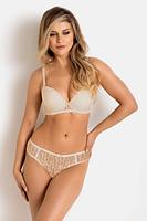 Zachwycający biustonosz push-up  PATI 19238 marki Mediolano to połączenie delikatnej zmysłowości i codziennego komfortu. W subtelnym, cielistym odcieniu, doskonale dopasowuje się do sylwetki, pozostając niemal niewidoczny pod ubraniem. Formowane miski z eleganckim, roślinnym wzorem pięknie unoszą i modelują biust, nadając mu pełniejszy kształt. Regulowane ramiączka pozwalają na indywidualne dopasowanie, a klasyczne zapięcie na haftkę gwarantuje stabilność. Biustonosz wykonany z miękkiego materiału zapewnia komfort noszenia przez cały dzień. Idealny zarówno na co dzień, jak i na specjalne okazje.
Skład: 90% Poliamid, 10% Elastan