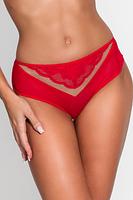 Figi są wykonane z delikatnych materiałów, idealnych dla kobiecej elegancji i komfortu. Tył całego modelu jest ozdobiony koronką, dodając mu delikatny i kuszący wygląd. Koronkowe zdobienia nadają mu subtelnego uroku i elegancji, sprawiając, że nosząca je kobieta czuje się wyjątkowo i pewnie.
Przód  wykonany jest z tiulu, co dodaje im lekkości i delikatności. Górna część przodu ma wstawkę z koronki, co podkreśla ich wyjątkowy design i dodaje im subtelności. Płaskie wykończenie sprawia, że są one dyskretne pod ubraniem, jednocześnie zapewniając wygodę noszenia.
Skład surowcowy: 78% Poliamid, 12% Elastan, 5% Poliester, 5% Bawełna.
 