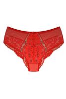 Figi Jasmin 19152 RED od Mediolano to połączenie klasycznej formy z nowoczesną, zmysłową estetyką,  bogato zdobione elegancką koronką w intensywnym odcieniu czerwieni. Boki z przodu wykonane z transparentnej siateczki dodają lekkości, a tylna część z koronki subtelnie podkreśla kobiecą sylwetkę. Model z pełnym fasonem gwarantuje komfort i wygodę przez cały dzień. Bawełniany klin zapewnia higienę i oddychalność. To idealna propozycja dla kobiet ceniących zmysłowość połączoną z komfortem noszenia. 
Skład surowcowy: 78% Poliamid, 12% Elastan, 5% Poliester, 5% Bawełna