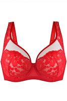 Biustonosz Jasmin Plunge 19150 RED marki Mediolano to perfekcyjne połączenie elegancji i wygody stworzone z myślą o średnim, dużym i bardzo dużym biuście. Wykonany z beżowej siateczki pokrytej gęstą, czerwono haftowaną koronką, zachwyca kobiecym designem i funkcjonalnością. Konstrukcja typu soft plunge z szeroką fiszbiną unosi i zbiera biust, modelując go w sposób naturalny i efektowny. Miseczki są pełniejsze, idealne dla wymagających sylwetek. Brak bocznych fiszbin zwiększa komfort, a szerokie, podszyte pianką ramiączka odciążają ramiona podczas całodziennego noszenia. To wyjątkowa propozycja dla kobiet ceniących wsparcie, wygodę i subtelny urok koronki.
Konstrukcja MS3 PLUNGE
 
Skład: 85% poliamid, 10% elastan, 5% poliester
 